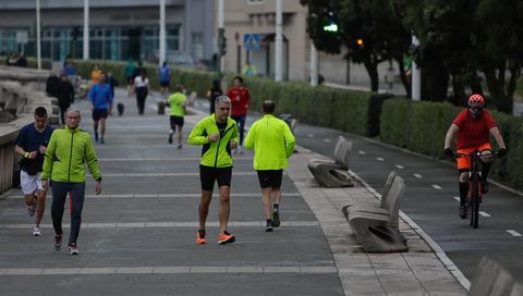 Deportistas esta ma�ana en A Coru�a