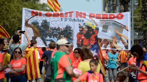 Celebraci�n de la Diada en las calles de Barcelona