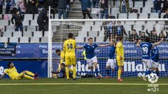 Gol Carlos Hernandez Real Oviedo Cadiz Carlos Tartiere.Carlos Hernández celebra el 1-0 frente al Cádiz