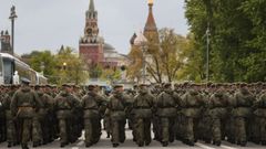 Ensayo cerca del Kremlin del desfile militar del D�a de la Victoria.