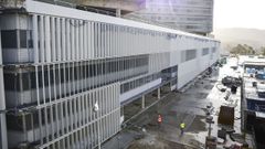 Obras de construcción del nuevo hospital público de Pontevedra, esta semana