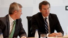 Rueda y Feijoo, en el Consello de la Xunta que decret� la convocatoria de elecciones en Galicia