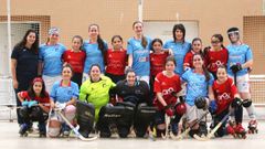 El equipo snior del Traviesas, junto con el sub-13.