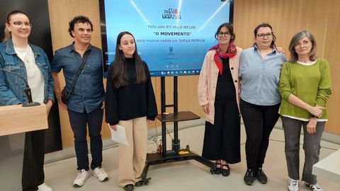 Presentación de la exposición «De Eva a Maruxa», la semana pasada en el Concello de Pontevedra