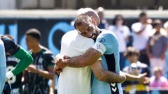 Claudio Gir�ldez y Borja Iglesias, tras el triunfo del Celta ante el Elche.