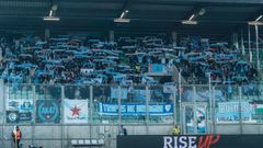 Aficionados del Celta, en un desplazamiento europeo anterior, el del Ludogorets.