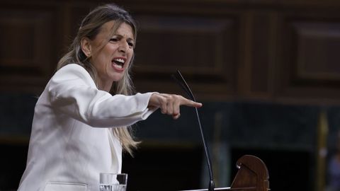 Yolanda Díaz durante su intervención en el Congreso.