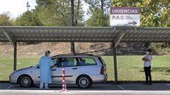 Punto de toma de muestras para diagn�sticos en el hospital de Monforte