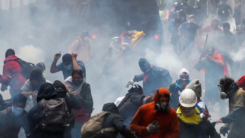Miles de ind�genas se manifestaron en el centro hist�rico de Quito
