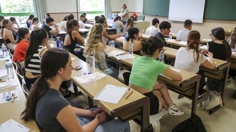 Imagen de archivo de un examen de selectividad en España