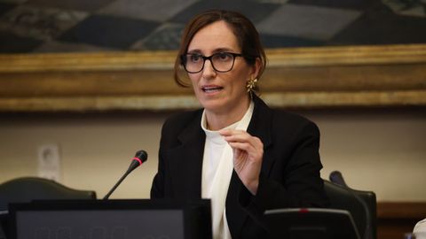 M�nica Garc�a compareciendo en una comisi�n en el Senado este jueves