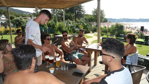 Terraza de un chiringuito en Portomaior, en Bueu.