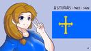 Asturias-nee-san, el personaje que la cuenta de twitter @EspanaManga ha creado para conmemorar el D�a de Asturias