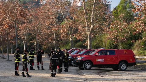 Imagen de archivo de los efectivos de la UME que revisan la zona afectada
