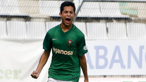 Bicho celebra su gol al Celta B la pasada jornada