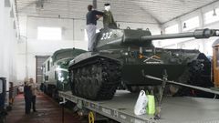 En el museo ferroviario de Monforte se exhibe desde el 2013 una plataforma de transporte de carros de combate y un tanque estadounidense de 1951 que perteneci� al Ej�rcito espa�ol 