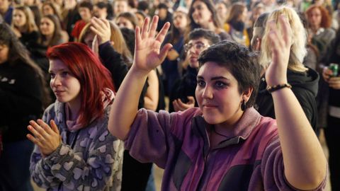 Acci�n celebrada el pasado d�a 2 de febrero en Madrid en apoyo a la convocatoria de la huelga feminista del 8 de marzo