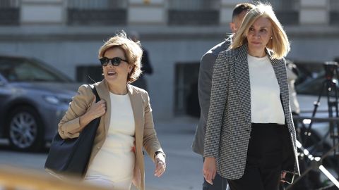 Soraya S&aacute;enz de Santamar&iacute;a, a su llegada a la Audiencia Nacional para testifica en el juicio del caso Kitchen