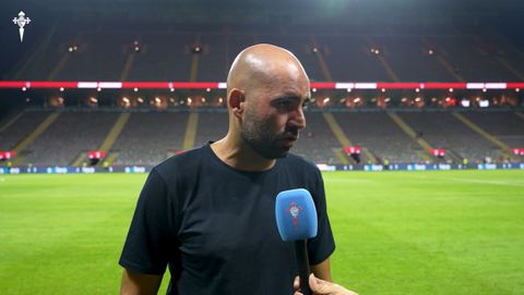 El entrenador del Celta, Claudio Gir�ldez, tras el primer amistoso de pretemporada de su equipo, ante el Braga.