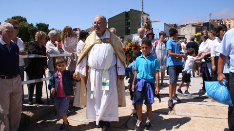 Imágenes de la procesión marítima de la Virxe do Carme en Santiago de Lampón