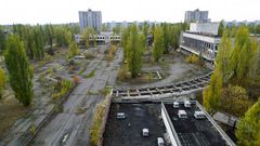 Vistas de la ciudad abandonada de Pripyat, donde viv�an los trabajadores de la planta nuclear