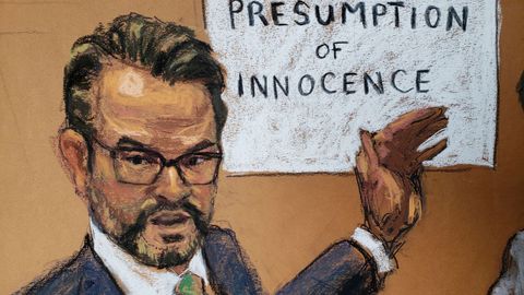 Ilustraci�n del abogado de la defensa, Eric Nelson