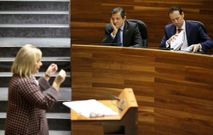 Mercedes Fern�ndez, en un momento de su intervenci�n en el debate del estado de la regi�n