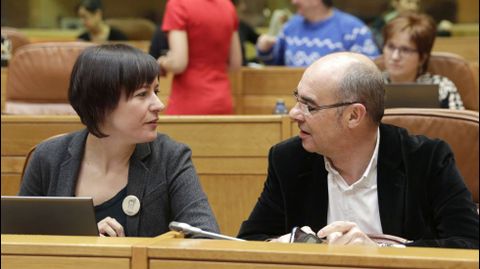 Ana Pontn y Francisco Jorquera, en el Parlamento