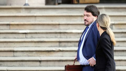 David Sez, abogado de la vctima de Dani Alves,  a su salida de la Audiencia de Barcelona tras escuchar la sentencia contra el futbolista