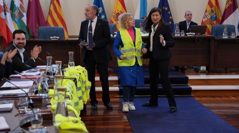 Vecinos de Becerre, expulsados del saln de plenos de la Diputacin de Lugo