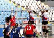 El Pabell�n Municipal alberg� ayer una jornada completa de voleibol. 