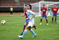 Manu Rodr�guez, en el �ltimo encuentro de los blanquiazules ante el Ourense.