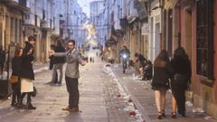 Regreso a casa en Ferrol tras una larga noche de fiesta