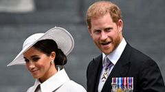 Meghan Markle y el pr�ncipe Enrique durante el jubileo de platino de la reina Isabel II en junio del 2022