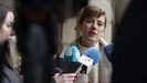 Marta Lois esta ma�ana de Navidad en la plaza Maior de Ourense