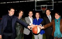 De izquierda a derecha, Blanco, Est�vez, Fole, L�pez, Lete y Su�rez, ayer en Fexdega.