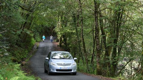 Los coches ya vuelven a circular por la carretera que va al cenobio, al pie del ro