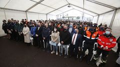 Momento del homenaje a los voluntarios de la pandemia del covid-19 en O Burgo (Culleredo)