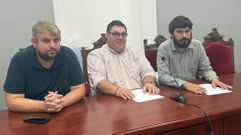 El concejal de Obras, Manuel Seijas; el alcalde noi�s, Fran P�rez; y el portavoz municipal del BNG, Ricardo Su�rez