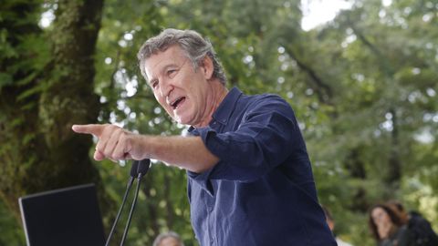 Feijoo, durante su discurso en la apertura del curso político