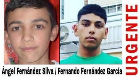 Cartel de los dos primos desaparecidos en Madrid