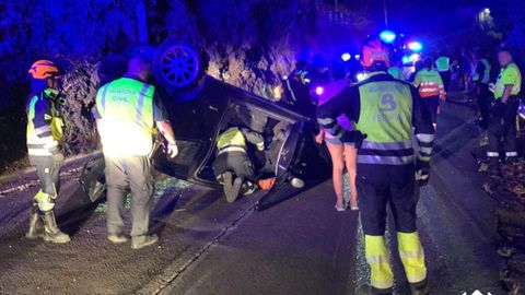 Accidente de tr�fico en Mieres