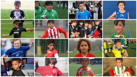 Varios jugadores del Juvenil A del Deportivo, de peque�os.