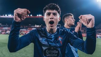 El canterano del Celta Andr�s Anta��n, tras su debut con el primer equipo.