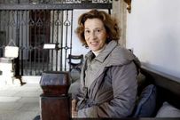 La escritora Julia Navarro, ayer en Santiago.