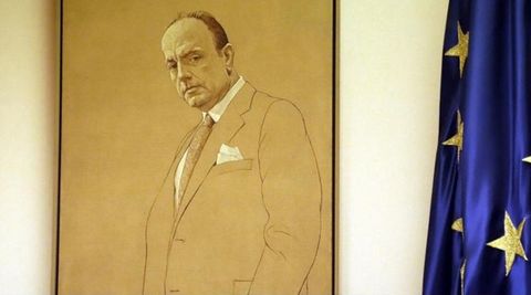 Uno de los cuadros de Manuel Fraga en el Congreso