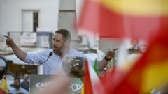 Santiago Abascal durante un acto de campa�a de Vox en Jerez.