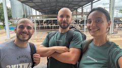 Gonzalo, Fernando y Luc�ua, los tres cofundadores de la empresa Agrosintex