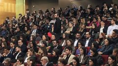 Trabajadores de Hotusa en la conmemoraci�n en Chantada del 40 aniversario de la empresa, celebrado en el 2023