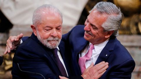 Lula da Silva y Alberto Fernndez, en su encuentro en Buenos Aires.